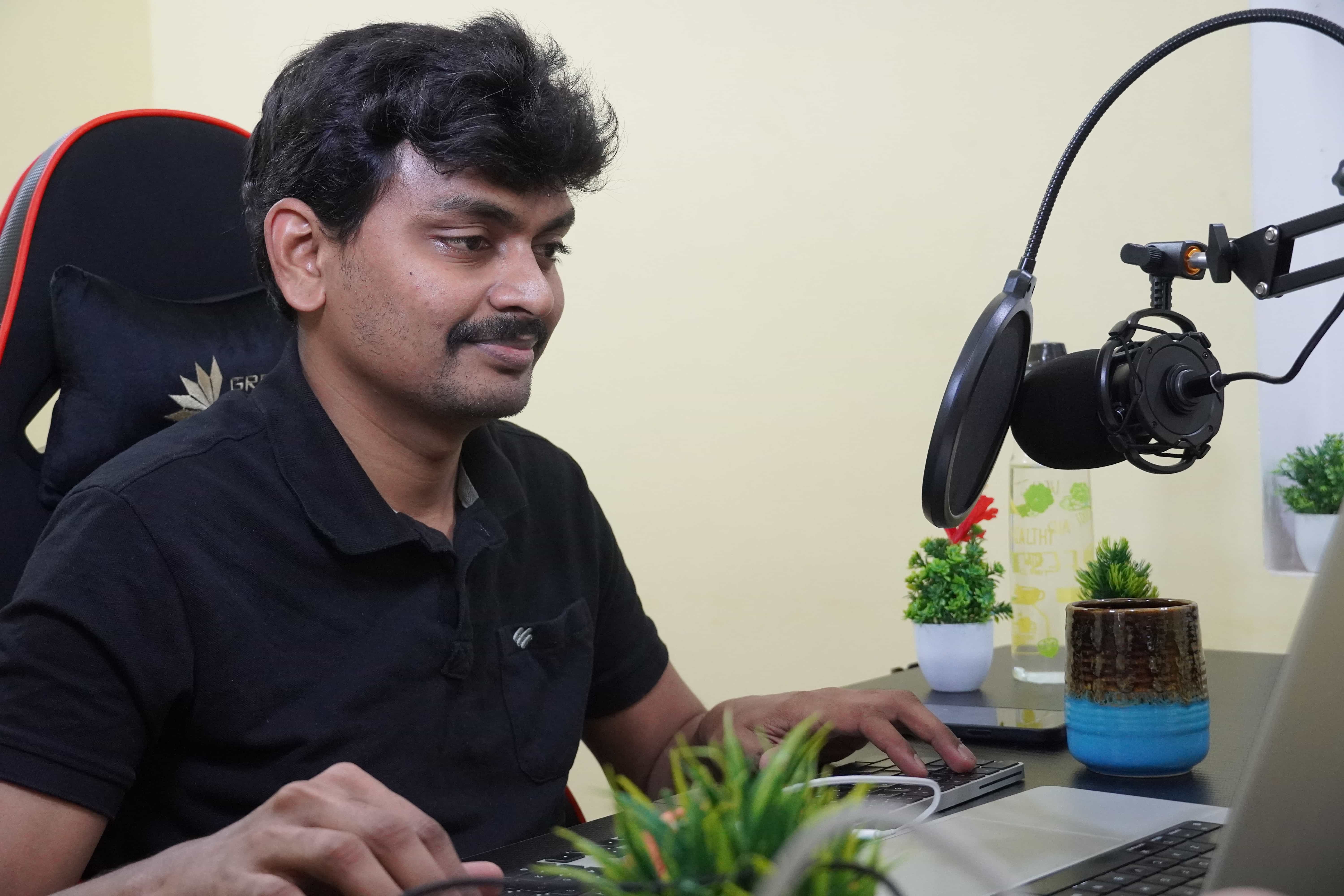Sivaraj smiling at the camera